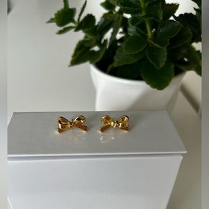 Kate Spade Skinny Mini Gold Bow Earrings
